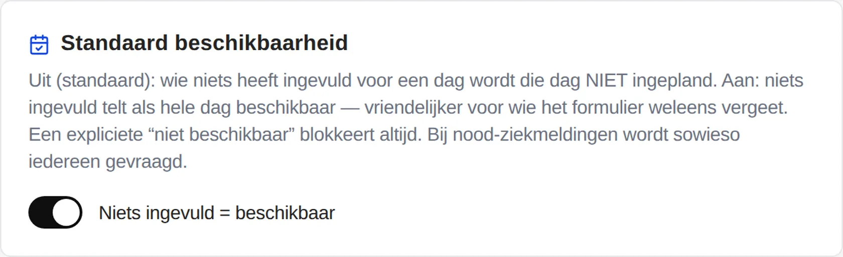 De instelling voor wat een lege dag betekent